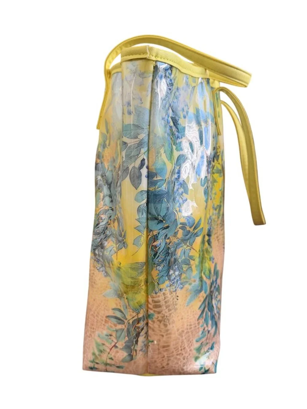 Bebe Limited Edition Spring Garden Beach Tote Bag With Floral Design Yellow Hand